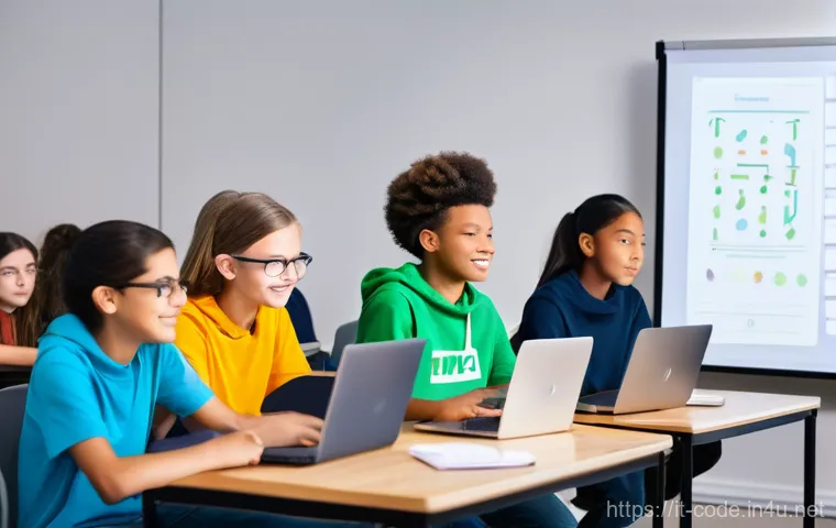 코딩교육지도사 직무에서의 문제 해결 사례 - Image Prompt 1: The "Eureka" Moment in Coding Class** 코딩교육지도사 직무에서의 문제 해결 사례 - Image Prompt 1: The "Eureka" Moment in Coding Class**