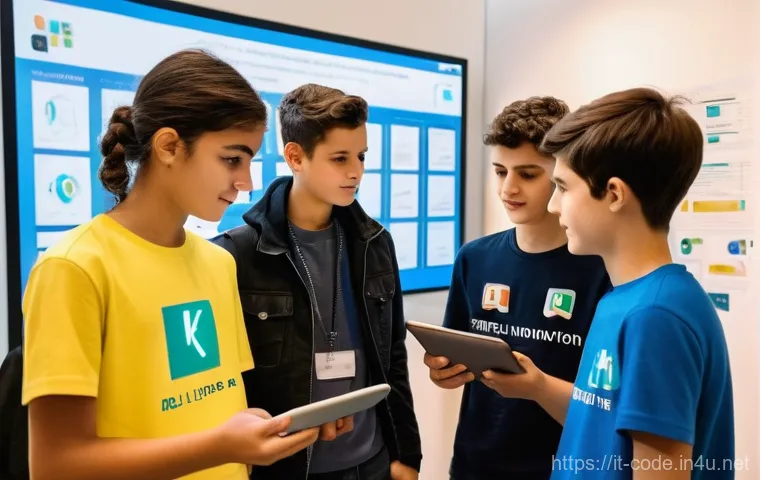 코딩교육지도사와 직무 경험 공유 - An inspiring and well-lit tech workshop located in a contemporary Italian learning center. A diverse...