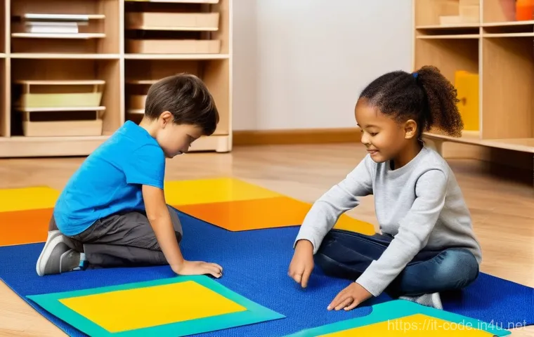 코딩교육지도사 업무 사례 공유 - **Prompt 1: The Spark of Discovery in a Coding Workshop**
    A diverse group of cheerful children, ...