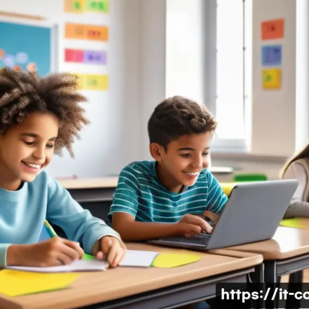 코딩교육지도사와 IT 기술 발전의 상관관계 - A vibrant classroom scene in Italy featuring diverse students of various ages engaged in a gamified ...