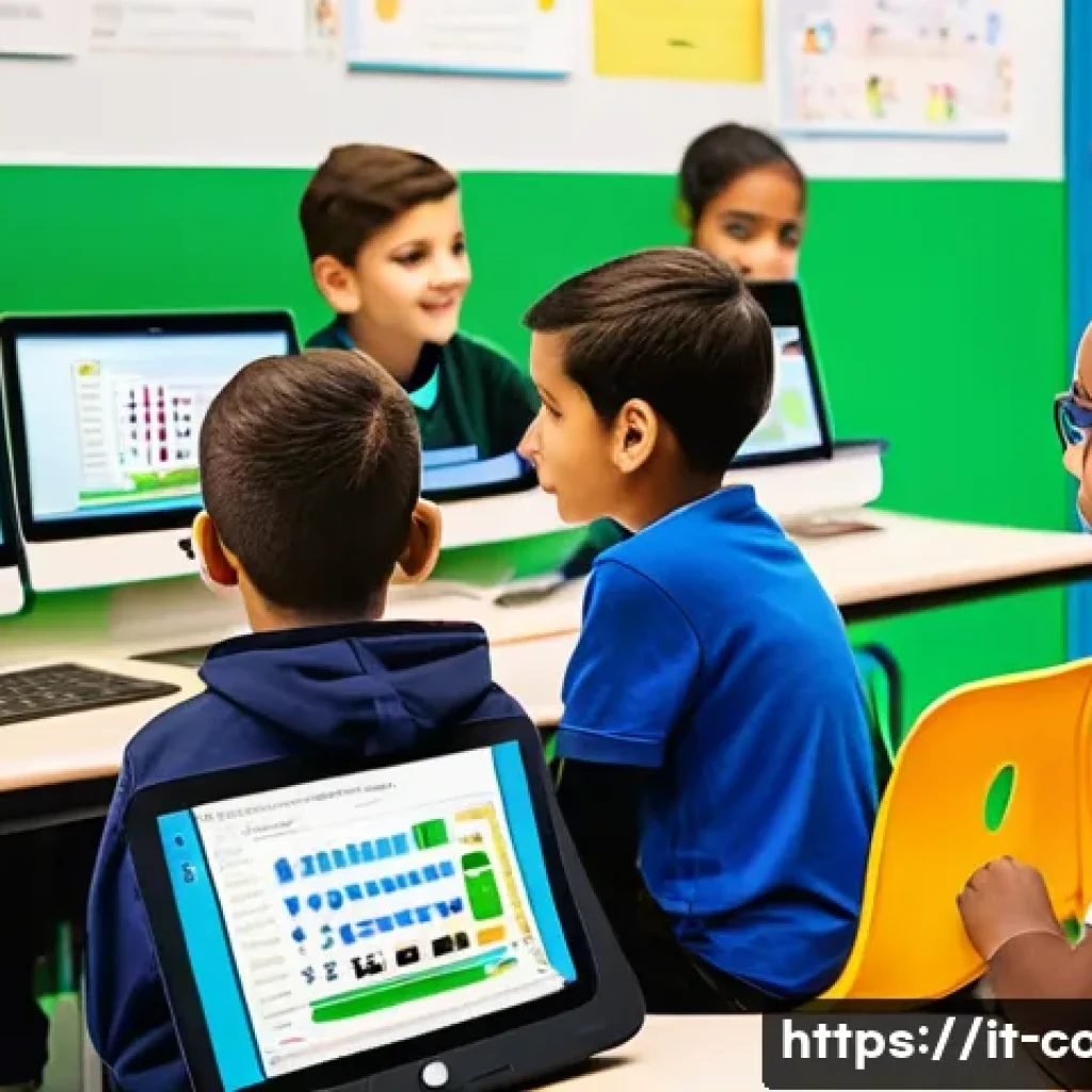 코딩교육지도사와 학습 자료 설계 사례 - A modern classroom scene in Italy with diverse students of various ages and ethnic backgrounds engag...