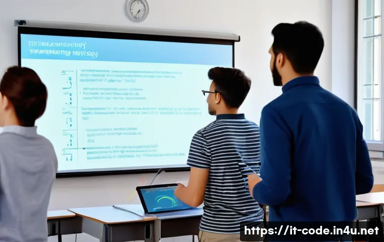 코딩교육지도사로서 발표력 향상 팁 - A professional classroom setting in Italy with a diverse group of adult students attentively listeni...