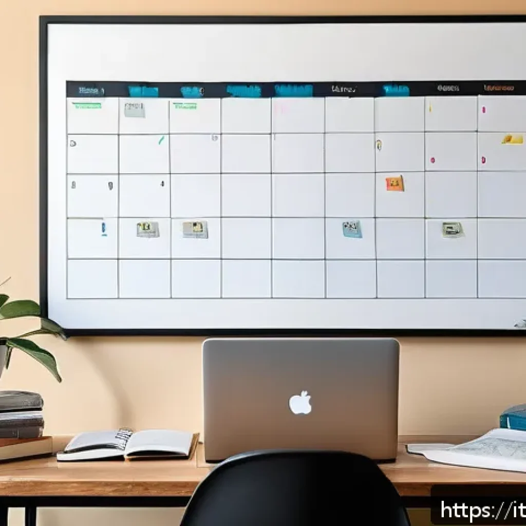 코딩교육지도사 시험 준비 과정 블로그 운영기 - A modern study room scene featuring a young adult Italian student organizing a detailed digital cale...