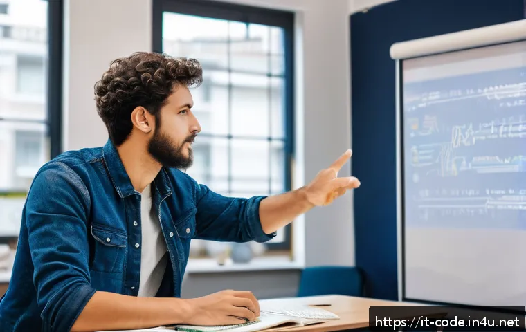 코딩교육지도사 시험 난이도에 따른 준비 전략 - A focused Italian coding instructor in a modern classroom setting, explaining programming concepts o...