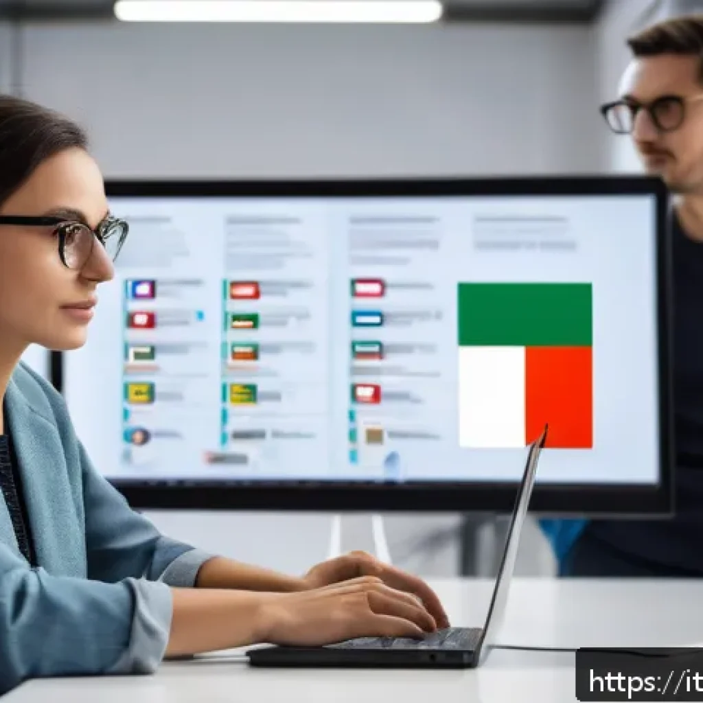 코딩교육지도사와 코딩 강사의 차이점 - A modern digital classroom scene in Italy, featuring a diverse group of adult learners engaged in a ...
