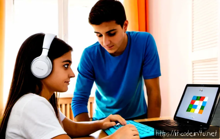 Home 26 코딩교육지도사와 학습 지원 도구 추천 - Photorealistic Italian coding education instructor guiding a teenage student at a clean home study d...
