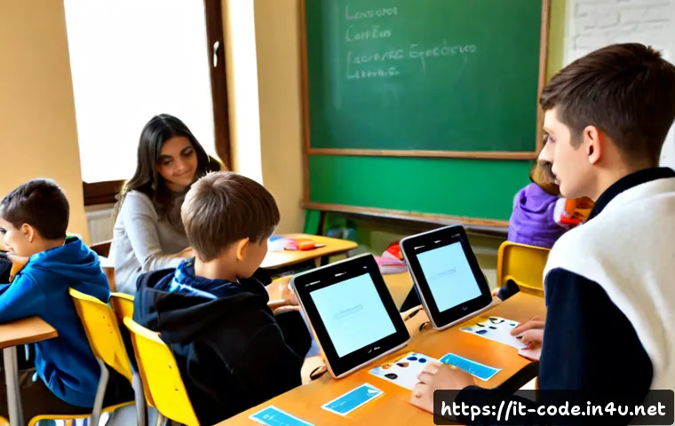 코딩교육지도사와 학습 자료 제작 사례 - Photorealistic Italian coding education instructor in a bright modern classroom in Milan, guiding a ...